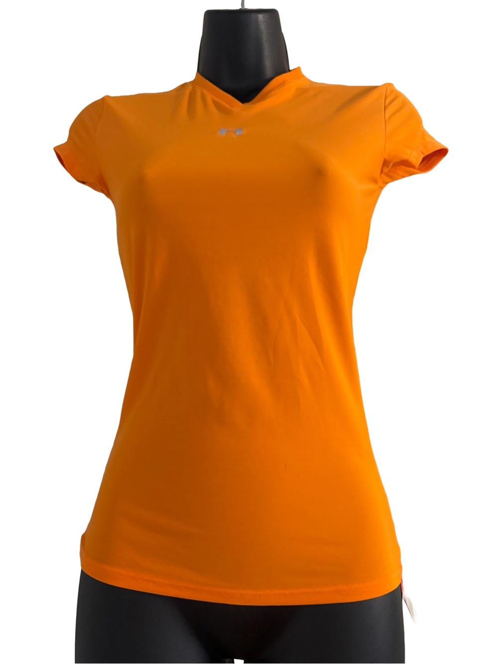Under Armour Women Orange V-Neck Short Sleeve Performance Tee